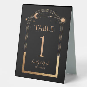 Celestial Black Gold Sun Moon Astronomy Wedding 