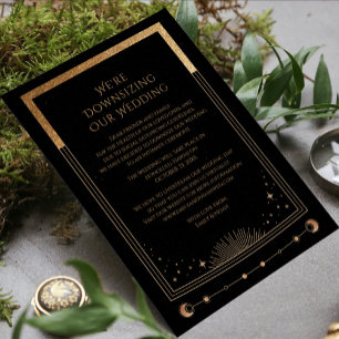 Celestial Black Gold We're Downsizing Our Wedding Holiday Card