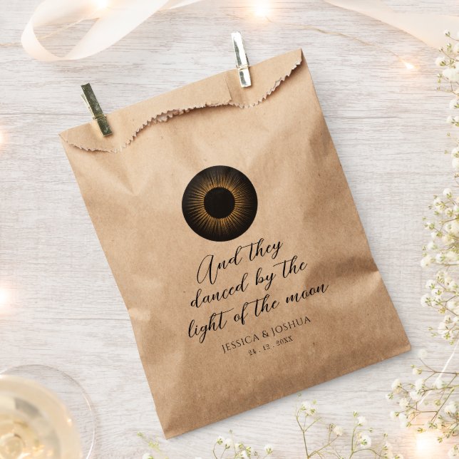 Celestial Black Mystical Sun Moon Favour Bags (Clipped)