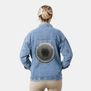 Celestial Black Rose Denim Jacket