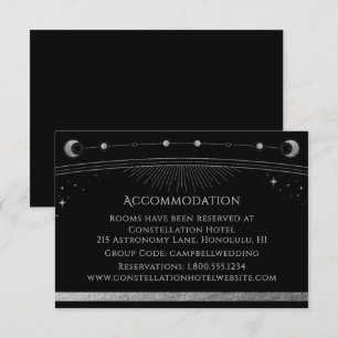 Celestial Black Silver Galaxy Accommodation Enclosure Card