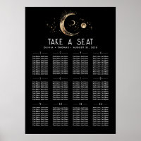 Celestial Black Wedding Seating Chart