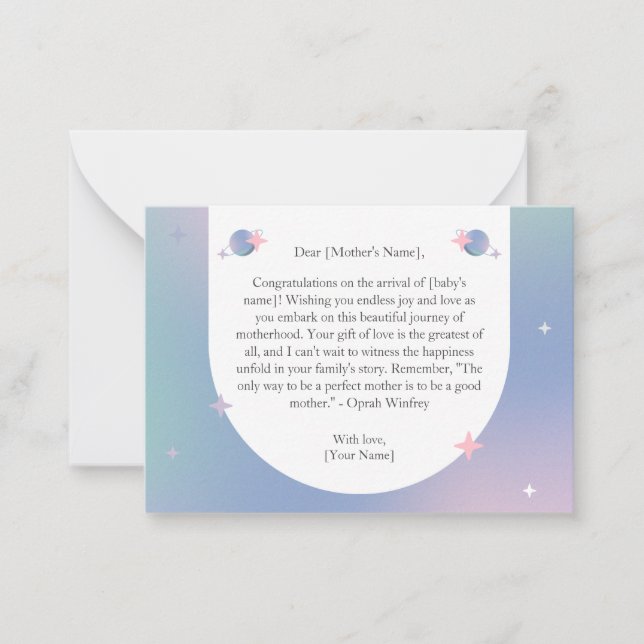 Celestial Bliss Baby Shower Congratulations Card (Front)