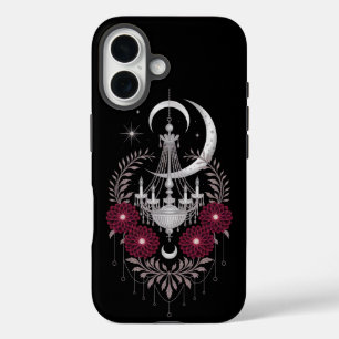 Celestial Bloom – Gothic Elegance in Moonlight iPhone 16 Case