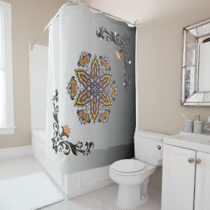 Celestial Bloom Mandala Art Shower Curtain
