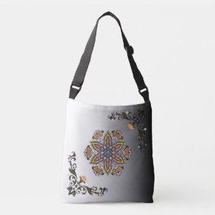 Celestial Bloom Mandala‑Style Floral Crossbody Bag