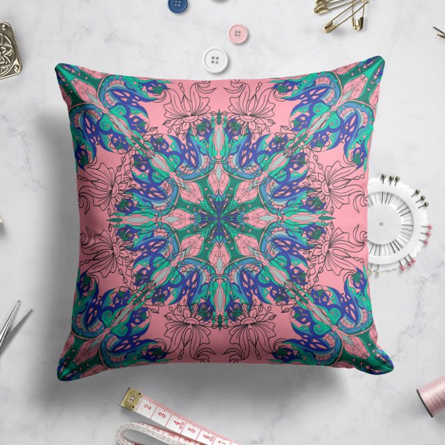 Celestial Bloom Pillow in Pink (Creator Uploaded)