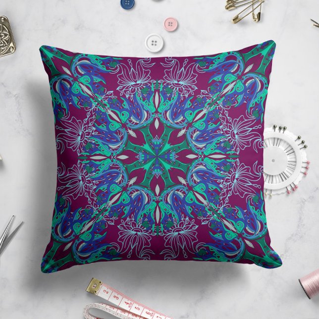 Celestial Bloom Pillow in Plum (Creator Uploaded)