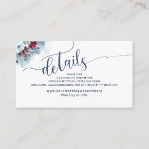 Celestial Blooms,  Wedding Website / Details Enclosure Card