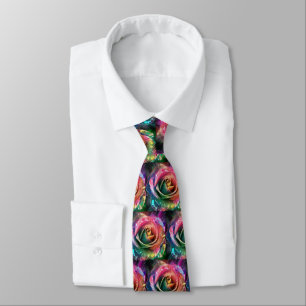 Celestial Blossom: Alien Rose Neck Tie