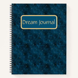 Celestial Blue and Gold Starry Night Dream Journal