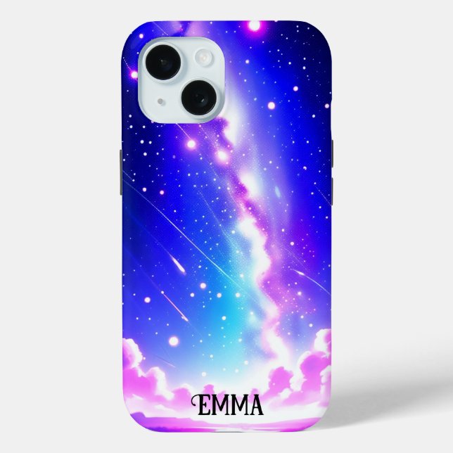 Celestial Blue and Pink Galaxy Custom Case-Mate iPhone Case (Back)