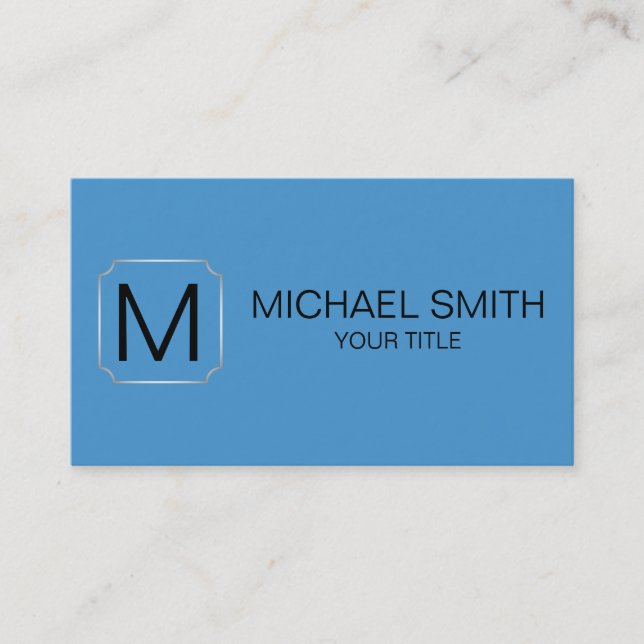 Celestial blue colour background business card (Front)