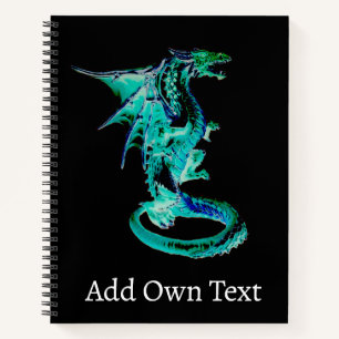 Celestial Blue Dragon Fantasy Artwork Mythical Notebook