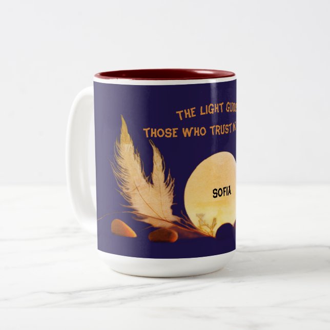 Celestial Blue Faith & Harmony Mug (Front Left)