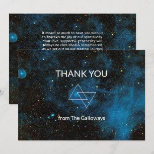 Celestial Blue Galaxy Cosmic Minimalist Chic Cool Thank You Card