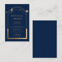 Celestial Blue Gold Sun Moon Stars Mystical