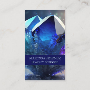Celestial Blue Magical Mystic Abstract Crystals Business Card