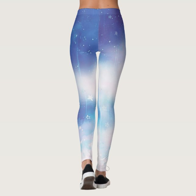 Celestial Blue Nebula Leggings (Back)