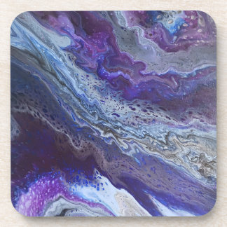 Celestial Blue & Purple Abstract Coaster