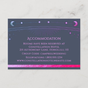 Celestial Blue Purple Sun Moon Stars Accommodation Enclosure Card