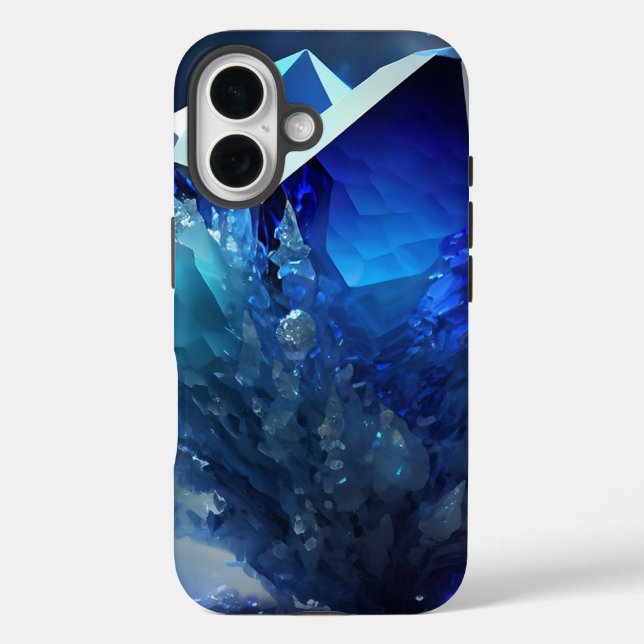 Celestial Blue Sapphire Dreams Abstract Crystal  Case-Mate iPhone Case (Back)