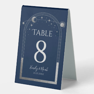 Celestial Blue Silver Starry Night Elegant Wedding