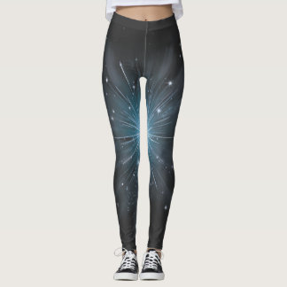 Celestial Blue Starburst Cosmic Light Leggings