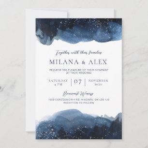 Celestial Blue Watercolor Invitation