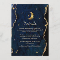 Celestial Blue Wedding Midnight Stars Moon 