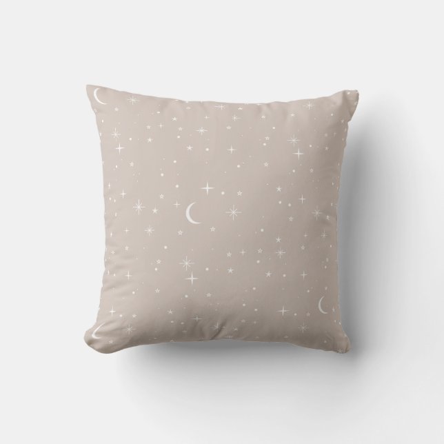 Celestial Blush and White Throw Pillow (Front)