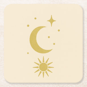 Celestial Blush Square Paper Coaster