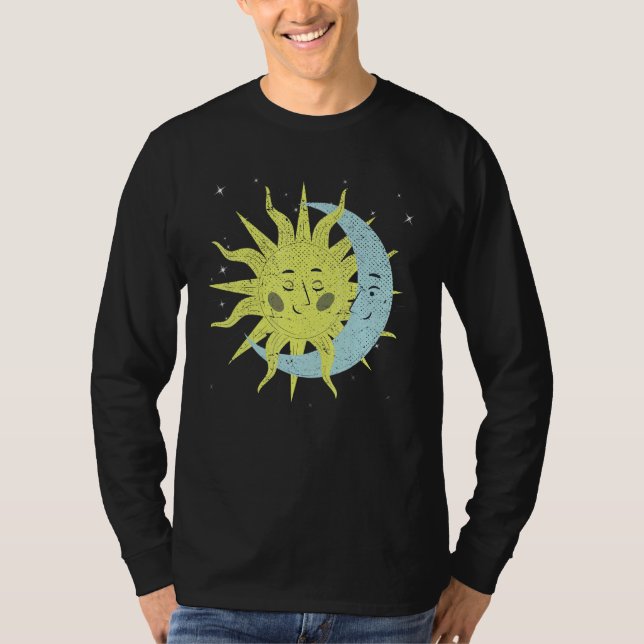 Celestial Bodies Galaxy Outer Space Sun Moon Astro T-Shirt (Front)
