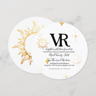 Celestial Boho Round Wedding Invitation