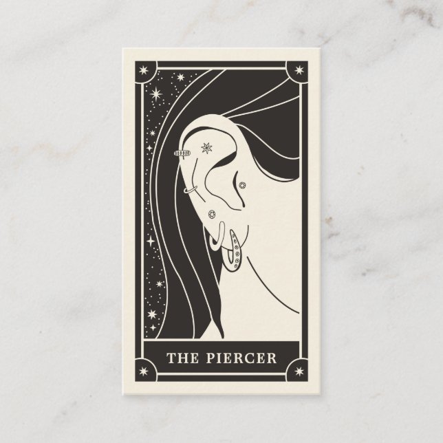 Celestial Boho Tarot piercing business card (Front)
