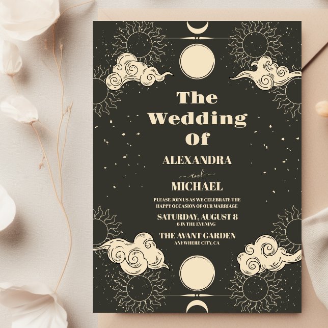 Celestial Boho Tarot Star Wedding  Invitation (Creator Uploaded)