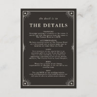 Celestial boho tarot wedding details invite card