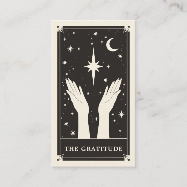 Celestial Boho Tarot Wedding Thank you Card (Front)