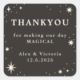 Celestial boho wedding favour thank you sticker