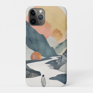Celestial Boho Woman Golden Coral Mountain Journey iPhone 11 Pro Case
