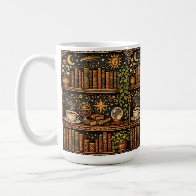 Celestial book lovers shelf   coffee mug (Left)