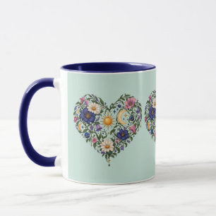 Celestial Botanical Heart Coffee Mug