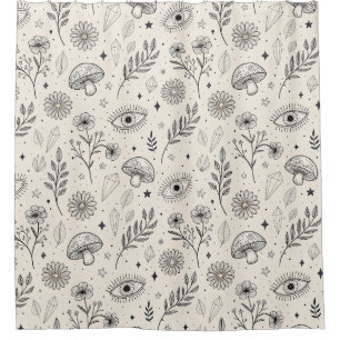 Celestial Botanical Pattern (3) Shower Curtain