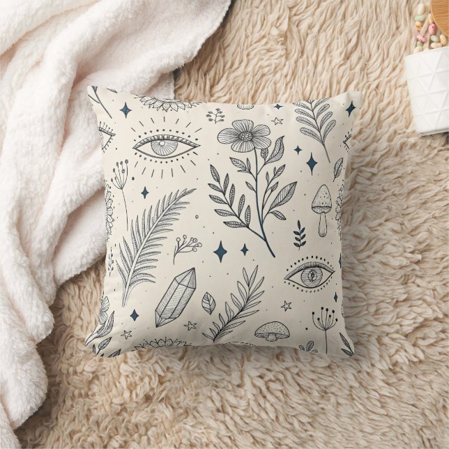 Celestial Botanical Pattern (4) Cushion (Blanket)