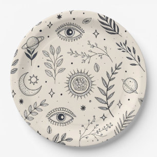 Celestial Botanical Pattern (5) Paper Plate
