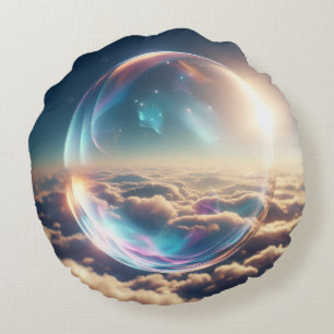 Celestial Bubble in the Sky Round Cushion