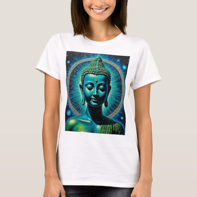 Celestial Buddha Cosmic Spiritual Art Tee (Front)