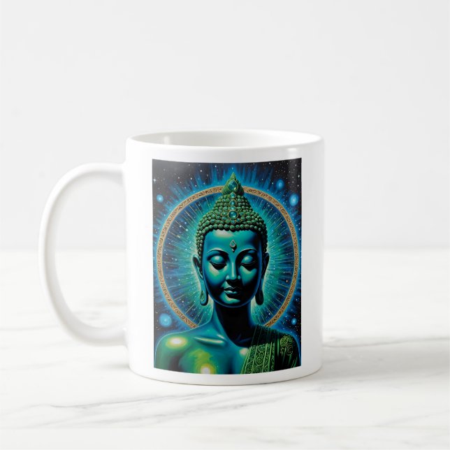 Celestial Buddha Cosmic Spiritual Art Tee Coffee Mug (Left)