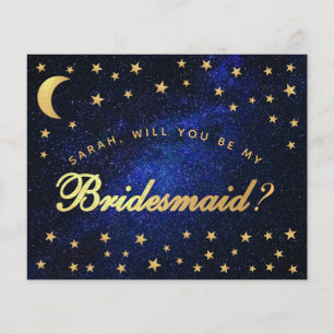 Celestial Budget Gold Stars Bridesmaid Proposal