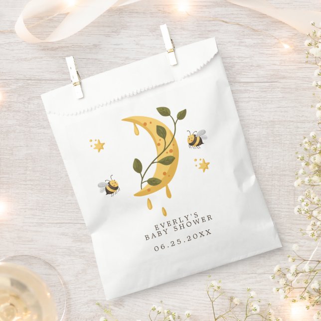 Celestial Bumblebee Moon Bee Baby Shower Favour Bags (Clipped)